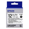 Epson LK-4TBW extra klevende tape zwart op transparant 12 mm (origineel)
