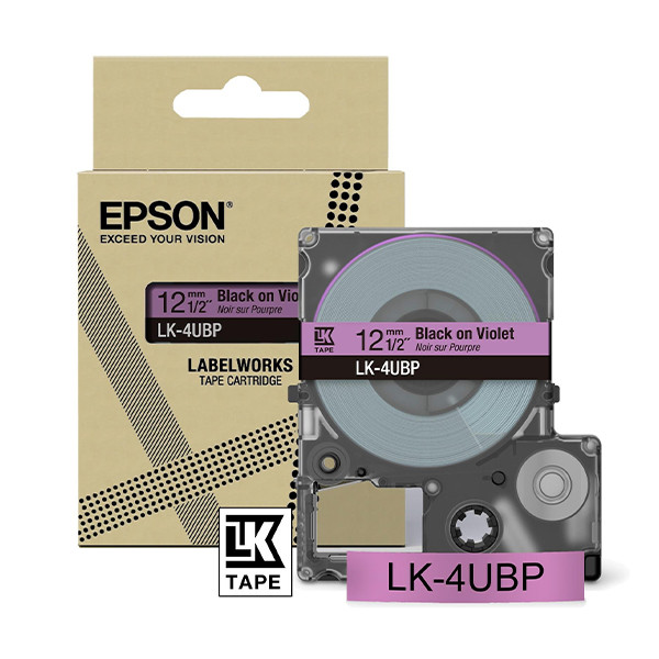 Epson LK-4UBP tape zwart op paars 12 mm (origineel) C53S672101 084460 - 1
