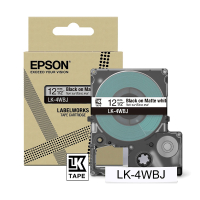Epson LK-4WBJ matte tape zwart op wit 12 mm (origineel) C53S672062 084384