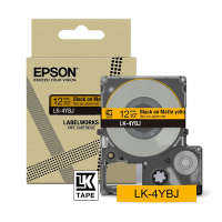 Epson LK-4YBJ matte tape zwart op geel 12 mm (origineel) C53S672074 084454