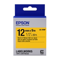Epson LK-4YBP tape zwart op pastel geel 12 mm (origineel) C53S654008 083184