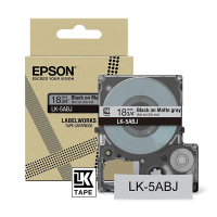 Epson LK-5ABJ matte tape zwart op lichtgrijs 18 mm (origineel) C53S672087 084428