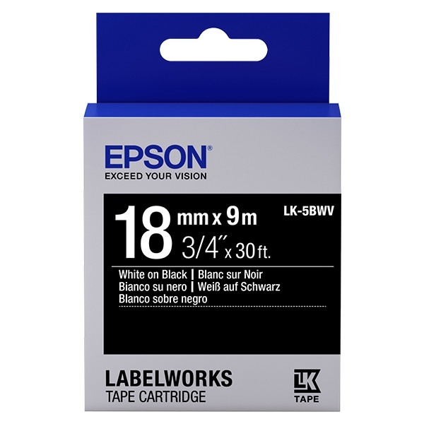 Epson LK-5BWV levendige tape wit op zwart 18 mm (origineel) C53S655014 083252 - 1