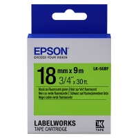 Epson LK-5GBF tape zwart op fluorescerend groen 18 mm (origineel) C53S655005 083250