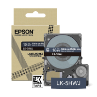 Epson LK-5HWJ matte tape wit op marineblauw 18 mm (origineel) C53S672085 084424