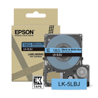 Epson LK-5LBJ matte tape zwart op blauw 18 mm (origineel) C53S672081 084416