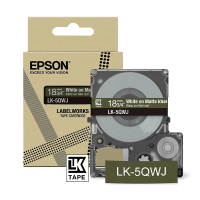 Epson LK-5QWJ matte tape wit op kaki 18 mm (origineel) C53S672089 084432