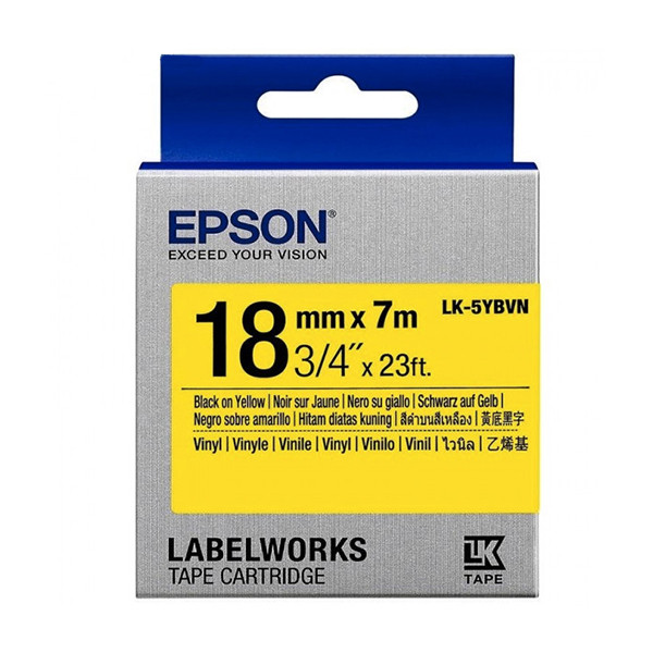 Epson LK-5YBVN tape zwart op geel 18 mm (origineel) C53S655028 084352 - 1