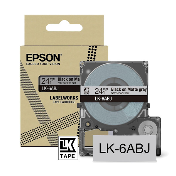 Epson LK-6ABJ matte tape zwart op lichtgrijs 24 mm (origineel) C53S672088 084430 - 1