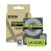 Epson LK-6GBJ matte tape zwart op groen 24 mm (origineel) C53S672079 084472