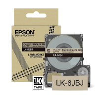 Epson LK-6JBJ matte tape zwart op beige 24 mm (origineel) C53S672092 084438