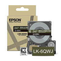 Epson LK-6QWJ matte tape wit op kaki 24 mm (origineel) C53S672090 084434