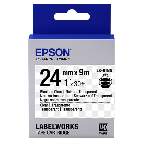 Epson LK-6TBN tape zwart op transparant 24 mm (origineel) C53S656007 083262 - 1
