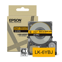 Epson LK-6YBJ matte tape zwart op geel 24 mm (origineel) C53S672076 084408