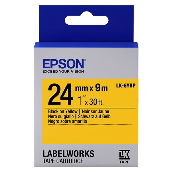 Epson LK-6YBP tape zwart op pastel geel 24 mm (origineel) C53S656005 083266 - 1