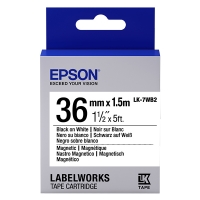 Epson LK-7WB2 magnetische tape zwart op wit 36 mm (origineel) C53S657002 083282