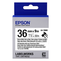 Epson LK-7WBC kabeltape zwart op wit 36 mm (origineel) C53S657902 083272