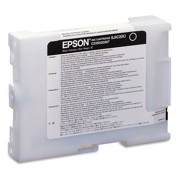 Epson S020267 SJIC3(K) inktcartridge zwart (origineel) C33S020267 026972 - 1