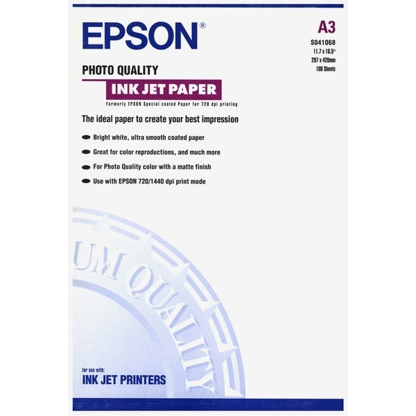 Epson S041068 photo quality inkjet paper DIN A3 104 g/m² (100 vellen) C13S041068 150382 - 1