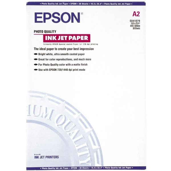 Epson S041079 photo quality inkjet paper 102 g/m² A2 (30 vellen) C13S041079 150323 - 1