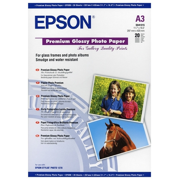 Epson S041315 premium glossy photo paper 255 g/m² DIN A3 (20 vellen) C13S041315 150360 - 1