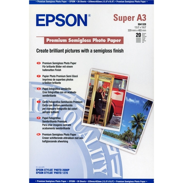 Epson S041328 premium semigloss photo paper 250 g/m² A3+ (20 vellen) C13S041328 064613 - 1