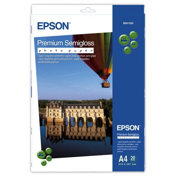 Epson S041332 premium semigloss photo paper 251 g/m² A4 (20 vellen) C13S041332 064660 - 1
