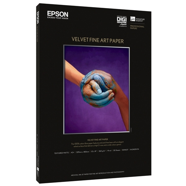Epson S041637 velvet fine art paper 260 g/m² A3+ (20 vellen) C13S041637 150222 - 1