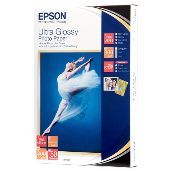 Epson S041943 ultra glossy photo paper 300 g/m² 10 x 15 cm (50 vellen) C13S041943 064634 - 1