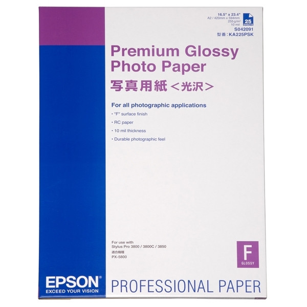 Epson S042091 premium glossy photo paper 255 g/m² A2 (25 vellen) C13S042091 153042 - 1