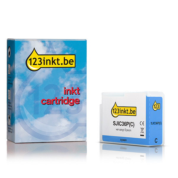 Epson SJIC36P(C) inktcartridge cyaan (123inkt huismerk) C13T44C240C 083609 - 1