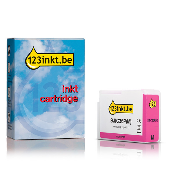 Epson SJIC36P(M) inktcartridge magenta (123inkt huismerk) C13T44C340C 083611 - 1