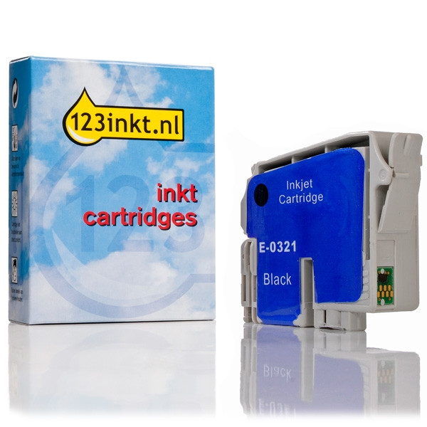 Epson T0321 inktcartridge zwart (123inkt huismerk) C13T03214010C 021121 - 1