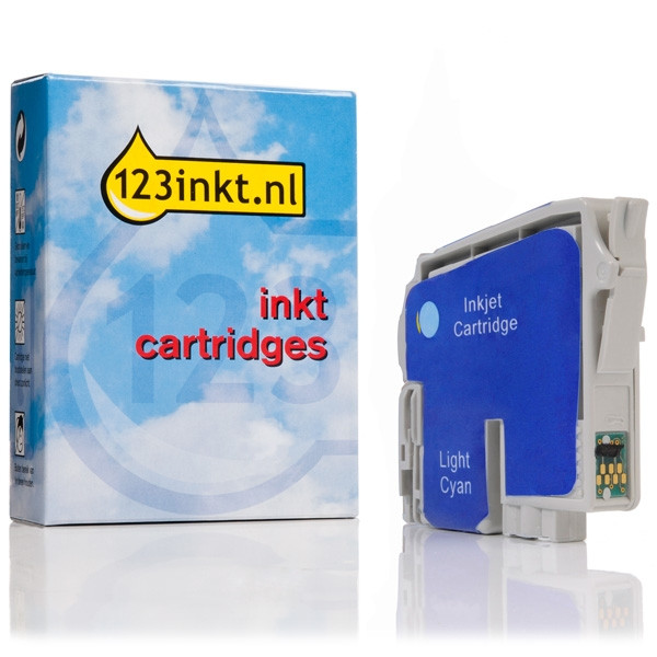 Epson T0345 inktcartridge licht cyaan (123inkt huismerk) C13T03454010C 022291 - 1