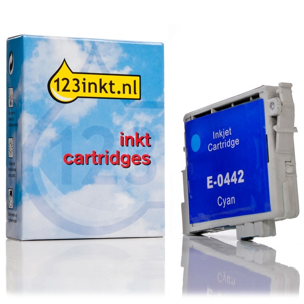 Epson T0442 inktcartridge cyaan hoge capaciteit (123inkt huismerk) C13T04424010C 022411 - 1