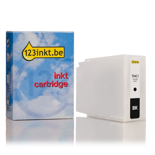 Epson T04C1 inktcartridge zwart hoge capaciteit (123inkt huismerk) C13T04C140C 023367 - 1