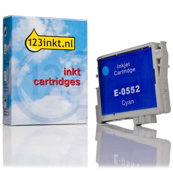 Epson T0552 inktcartridge cyaan (123inkt huismerk) C13T05524010C 022871 - 1