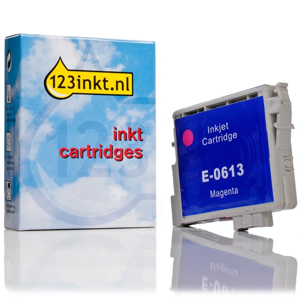 Epson T0613 inktcartridge magenta (123inkt huismerk) C13T06134010C 023012 - 1