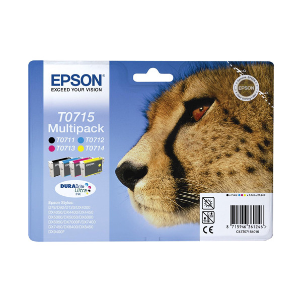 Epson T0715 multipack zwart + 3 kleuren (origineel) 023065 - 1