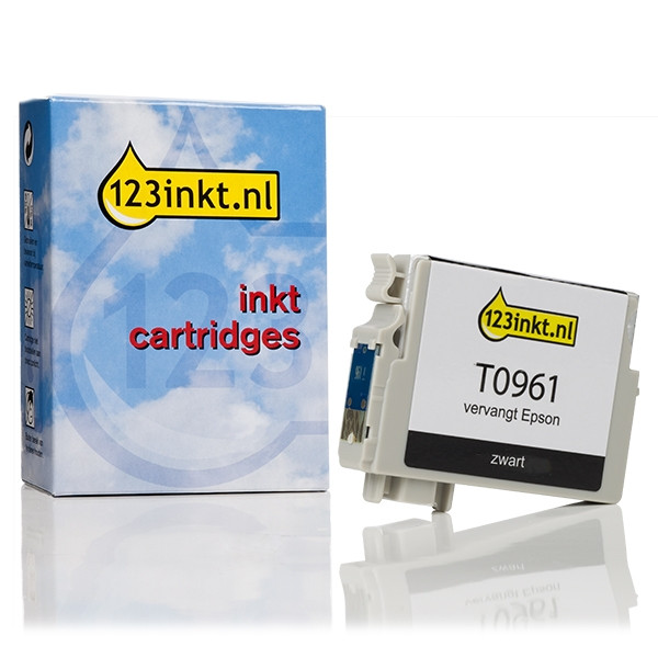 Epson T0961 inktcartridge zwart (123inkt huismerk) C13T09614010C 023327 - 1