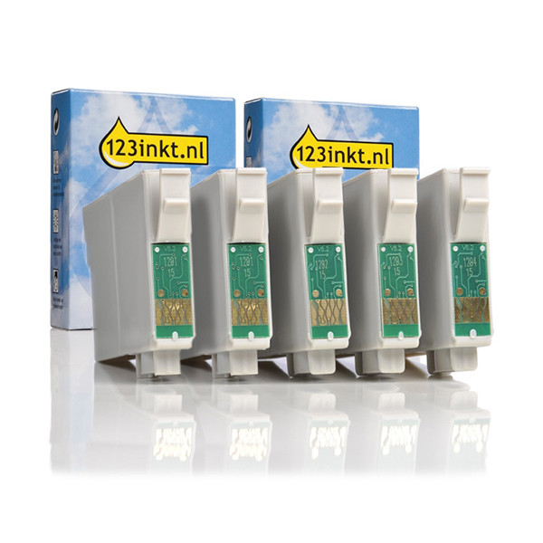 Epson T1285 multipack 2x zwart + 3x kleur (123inkt huismerk)  160850 - 1