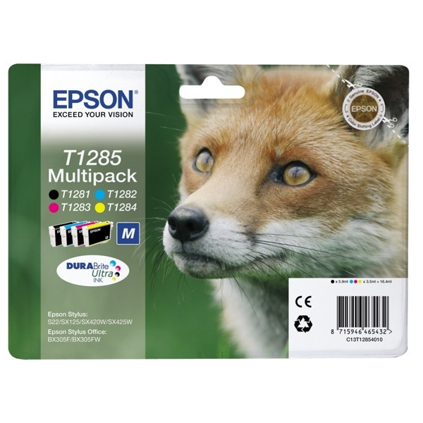 Epson T1285 multipack 4 inktcartridges (origineel) C13T12854010 C13T12854012 026284 - 1