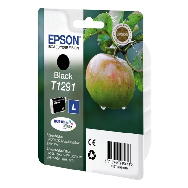Epson T1291 inktcartridge zwart hoge capaciteit (origineel) C13T12914011 C13T12914012 026287 - 1