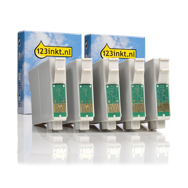 Epson T1295 multipack 2x zwart + 3x kleur hoge capaciteit (123inkt huismerk)  160851 - 1