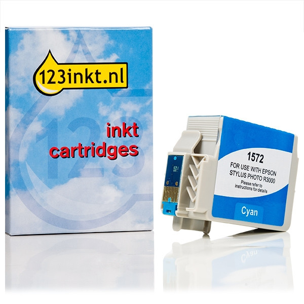 Epson T1572 inktcartridge cyaan (123inkt huismerk) C13T15724010C 026357 - 1