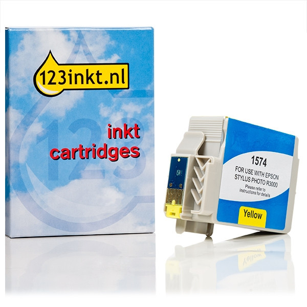 Epson T1574 inktcartridge geel (123inkt huismerk) C13T15744010C 026361 - 1