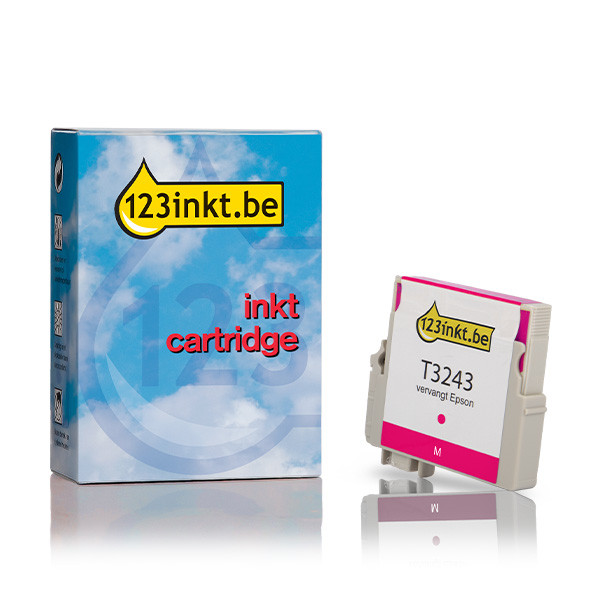 Epson T3243 inktcartridge magenta (123inkt huismerk) C13T32434010C 026939 - 1