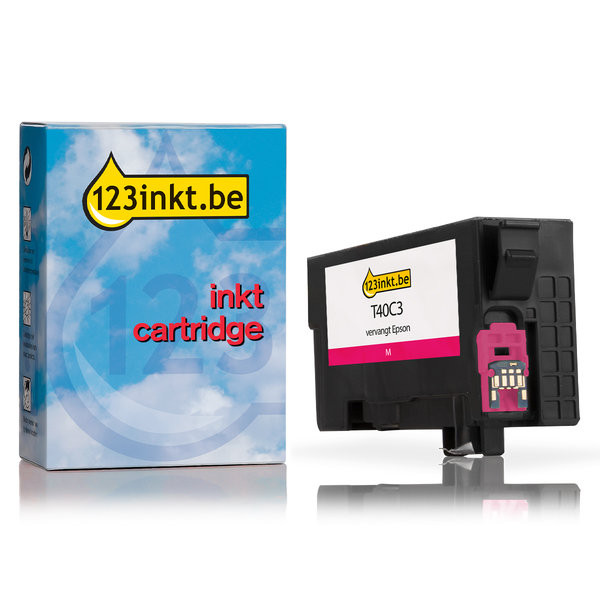 Epson T40C3 inktcartridge magenta (123inkt huismerk) C13T40C340C 083413 - 1