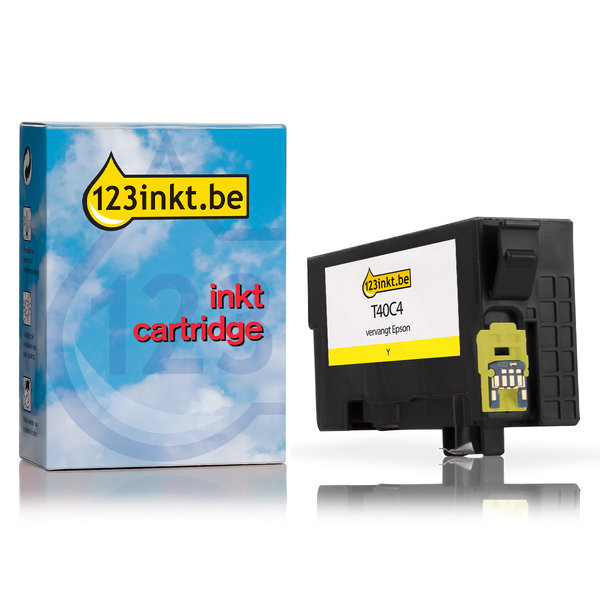 Epson T40C4 inktcartridge geel (123inkt huismerk) C13T40C440C 083415 - 1