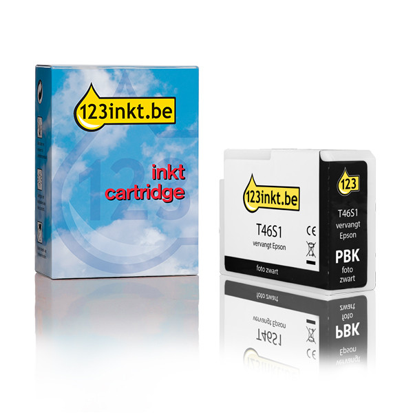 Epson T46S1 inktcartridge foto zwart (123inkt huismerk) C13T46S100C 083491 - 1